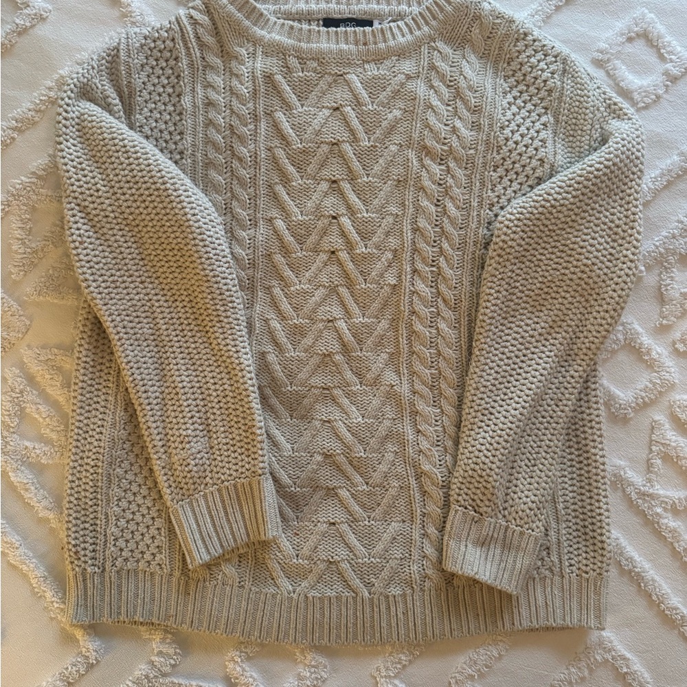 BDG Textured Cable Knit Sweater - Cream